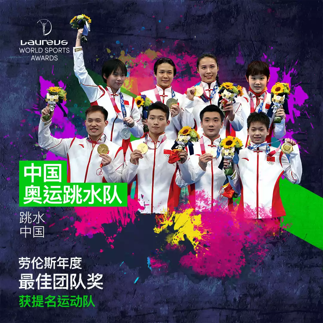 劳伦斯年度最佳团队奖提名：中国跳水梦之队在列